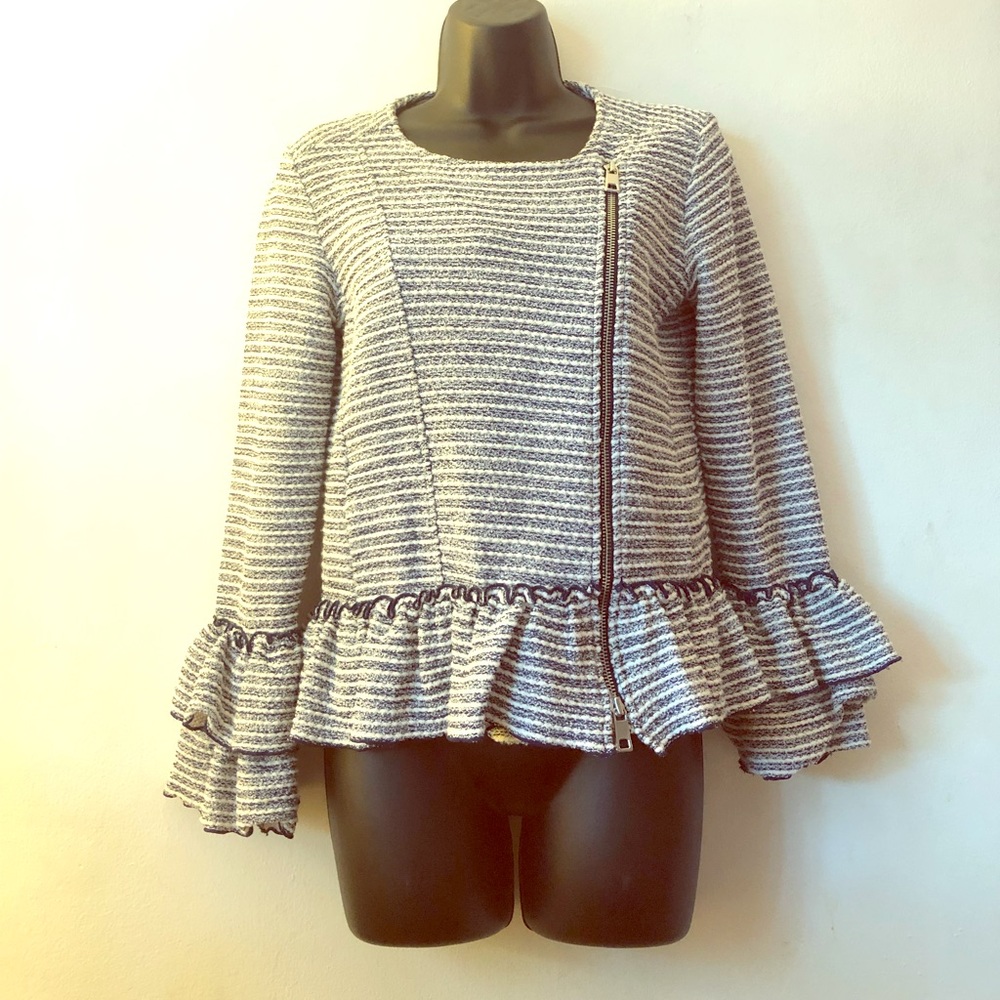 Banana Republic Ruffle Sleeve Sweater Jacket